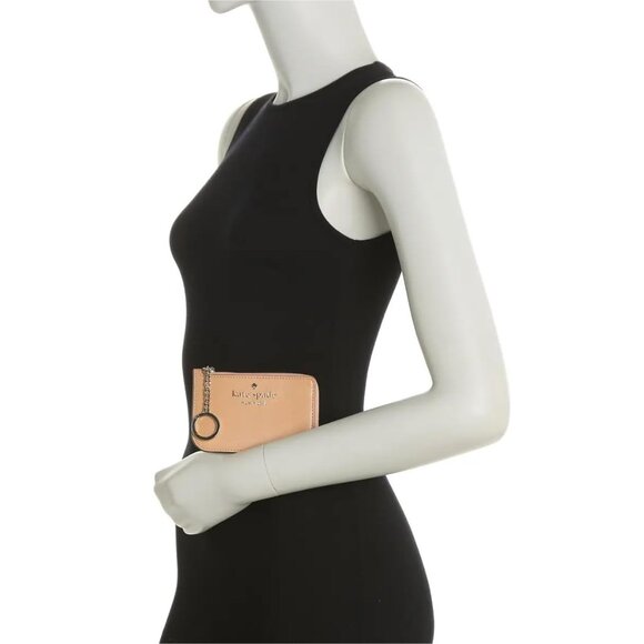 Kate Spade Medium Zip Card Holder – Light Fawn - Picture 4 of 5